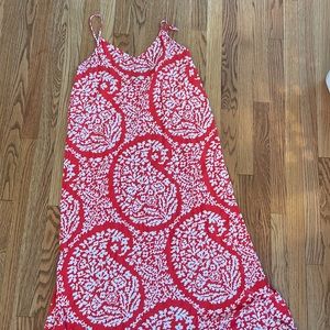 GAP red paisley maxi tank dress